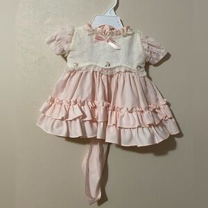 VTG Martha's Miniatures We’re Fussy Pageant Dress Party Shawl Pink 6-9 mo